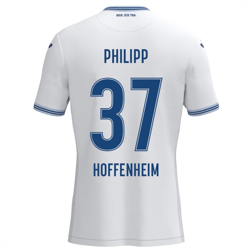 Niño Fútbol Camiseta Luca Philipp #37 Blanco Azul 2ª Equipación 2024/25 Argentina