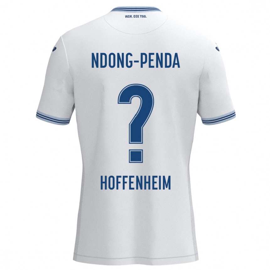 Niño Fútbol Camiseta Maxime Ndong-Penda #0 Blanco Azul 2ª Equipación 2024/25 Argentina