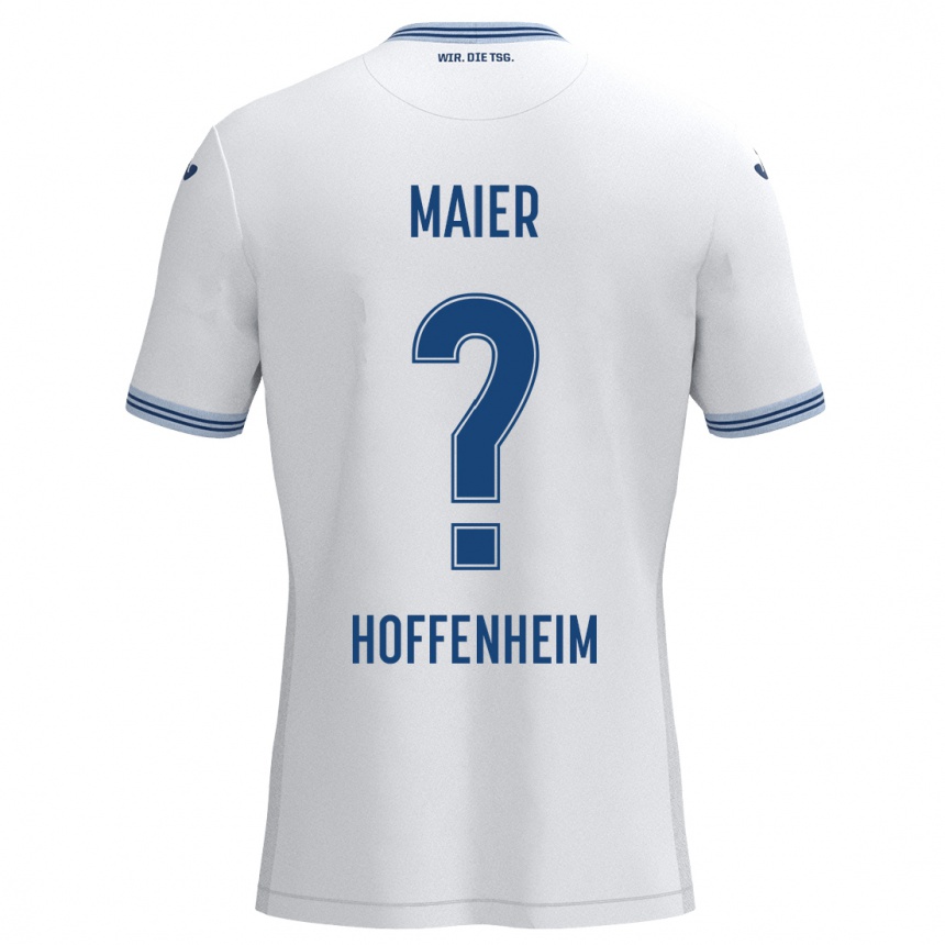 Niño Fútbol Camiseta Marcello Maier #0 Blanco Azul 2ª Equipación 2024/25 Argentina