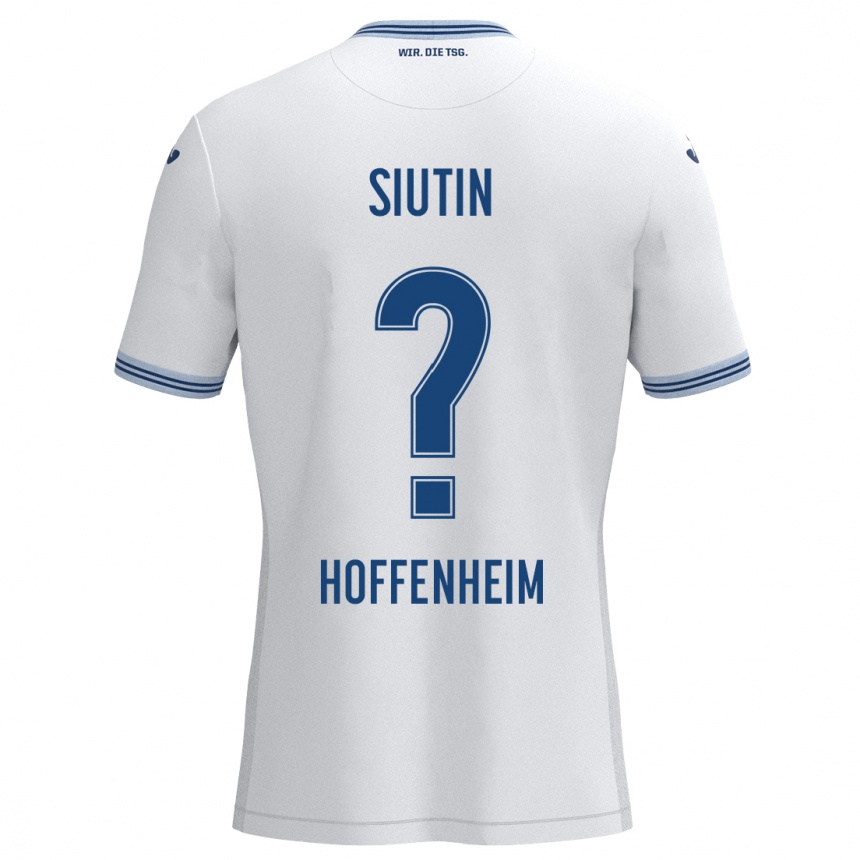 Niño Fútbol Camiseta Kirill Siutin #0 Blanco Azul 2ª Equipación 2024/25 Argentina