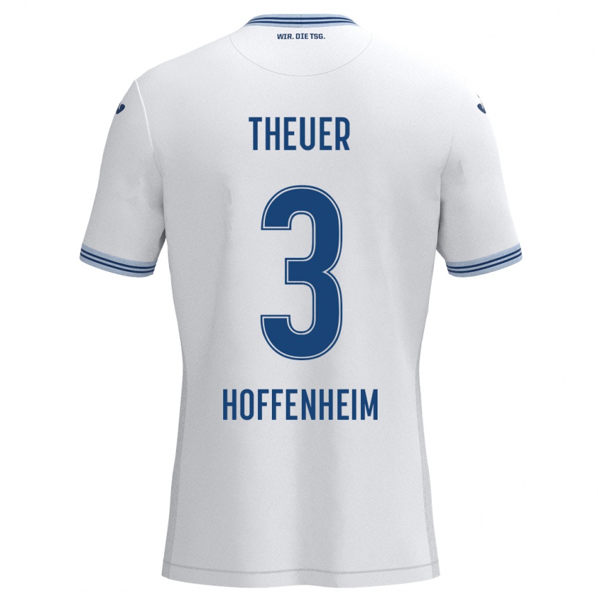 Niño Fútbol Camiseta Maximilian Theuer #3 Blanco Azul 2ª Equipación 2024/25 Argentina