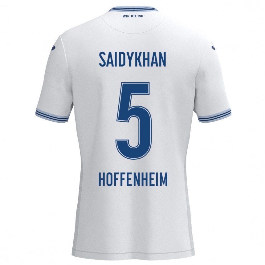 Niño Fútbol Camiseta Ibrahim Saidykhan #5 Blanco Azul 2ª Equipación 2024/25 Argentina