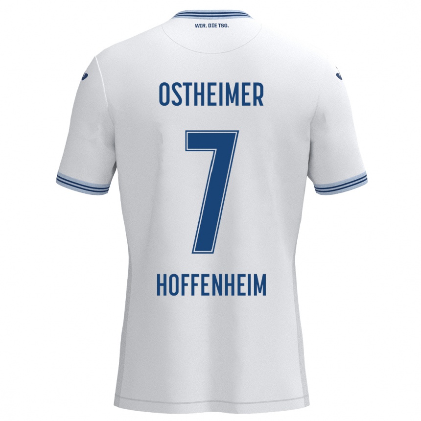 Niño Fútbol Camiseta Nevio Ostheimer #7 Blanco Azul 2ª Equipación 2024/25 Argentina