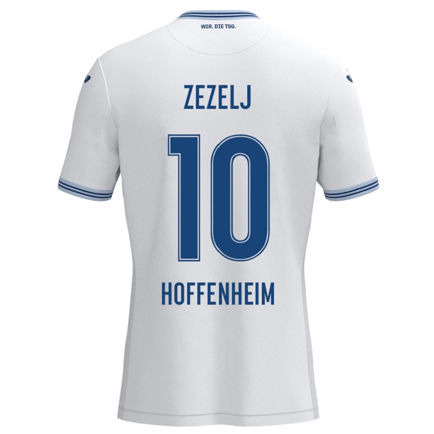 Niño Fútbol Camiseta Neno Zezelj #10 Blanco Azul 2ª Equipación 2024/25 Argentina