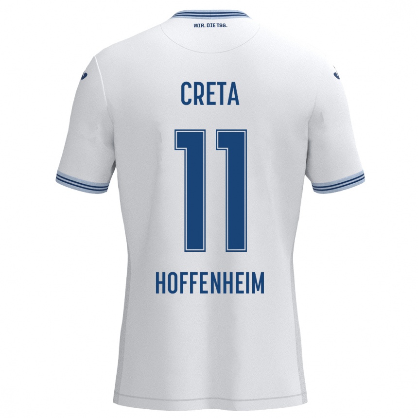 Niño Fútbol Camiseta David Creța #11 Blanco Azul 2ª Equipación 2024/25 Argentina