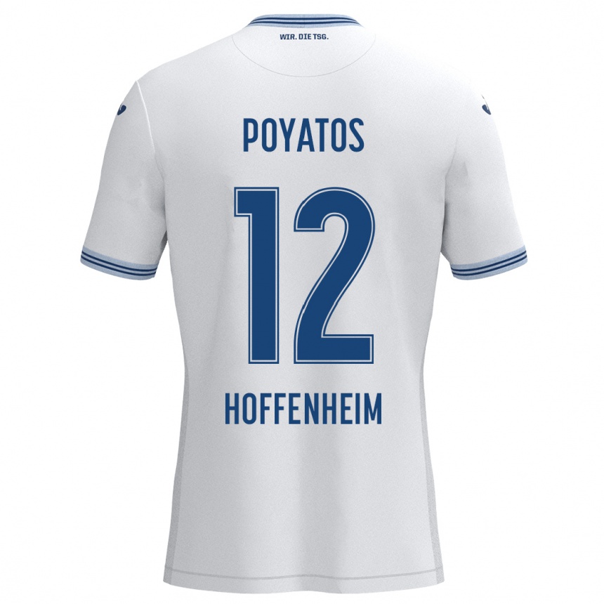 Niño Fútbol Camiseta Miguel Poyatos #12 Blanco Azul 2ª Equipación 2024/25 Argentina