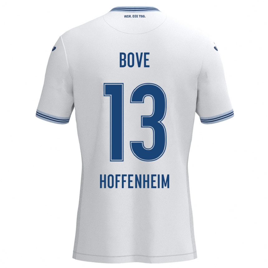 Niño Fútbol Camiseta Nevio Bove #13 Blanco Azul 2ª Equipación 2024/25 Argentina