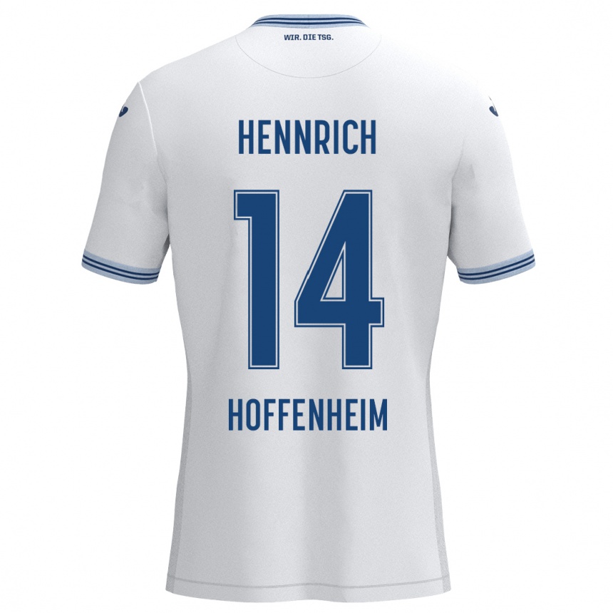 Niño Fútbol Camiseta Paul Hennrich #14 Blanco Azul 2ª Equipación 2024/25 Argentina