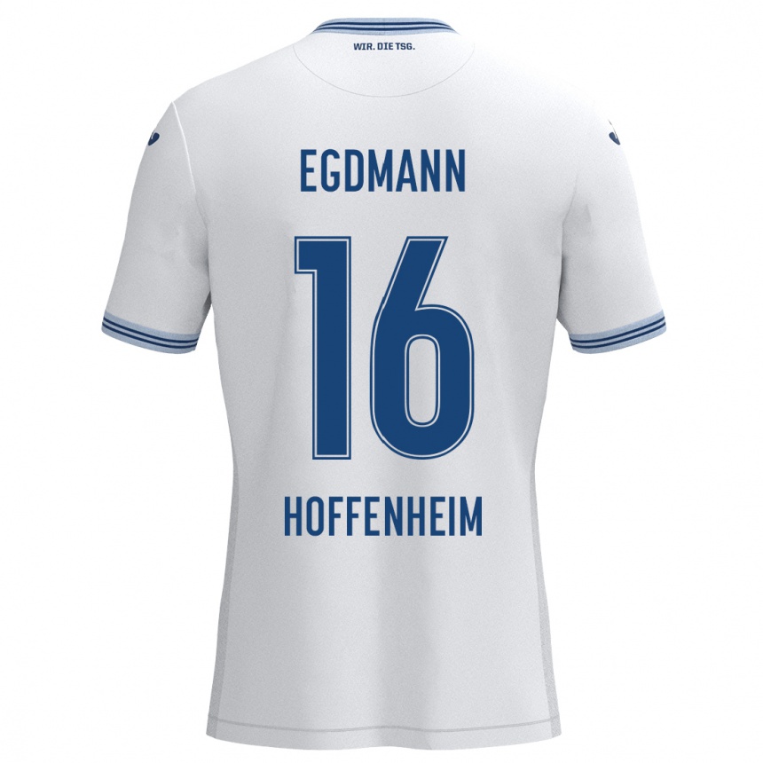 Niño Fútbol Camiseta Mika Egdmann #16 Blanco Azul 2ª Equipación 2024/25 Argentina