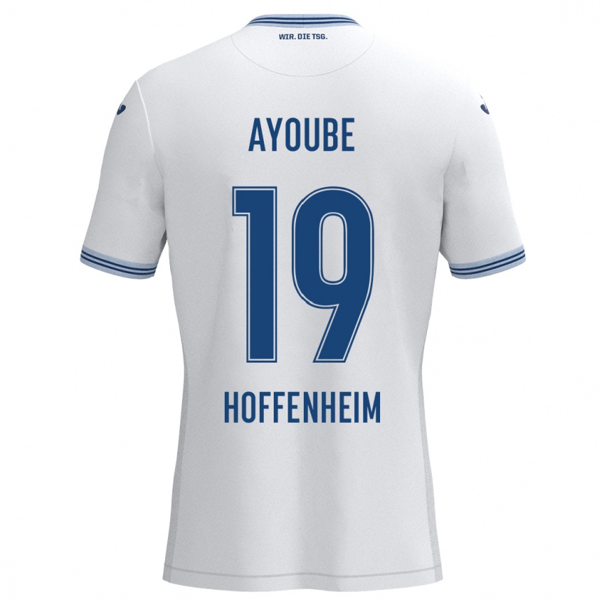 Niño Fútbol Camiseta Ayoube Amaimouni-Echghouyab #19 Blanco Azul 2ª Equipación 2024/25 Argentina