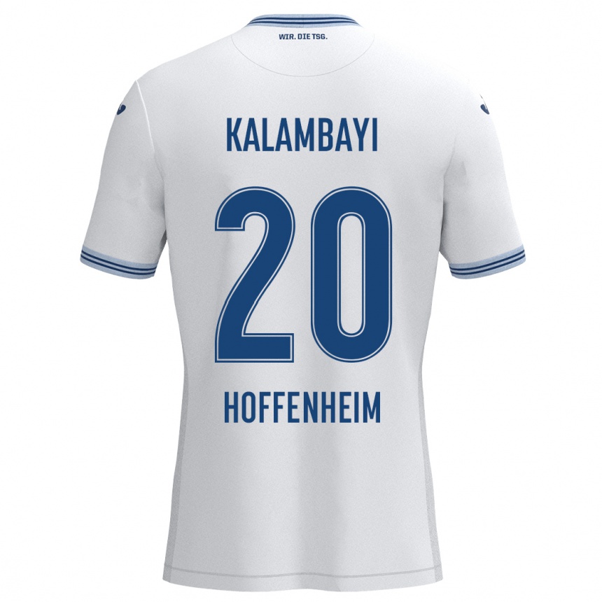 Niño Fútbol Camiseta Simon Kalambayi #20 Blanco Azul 2ª Equipación 2024/25 Argentina