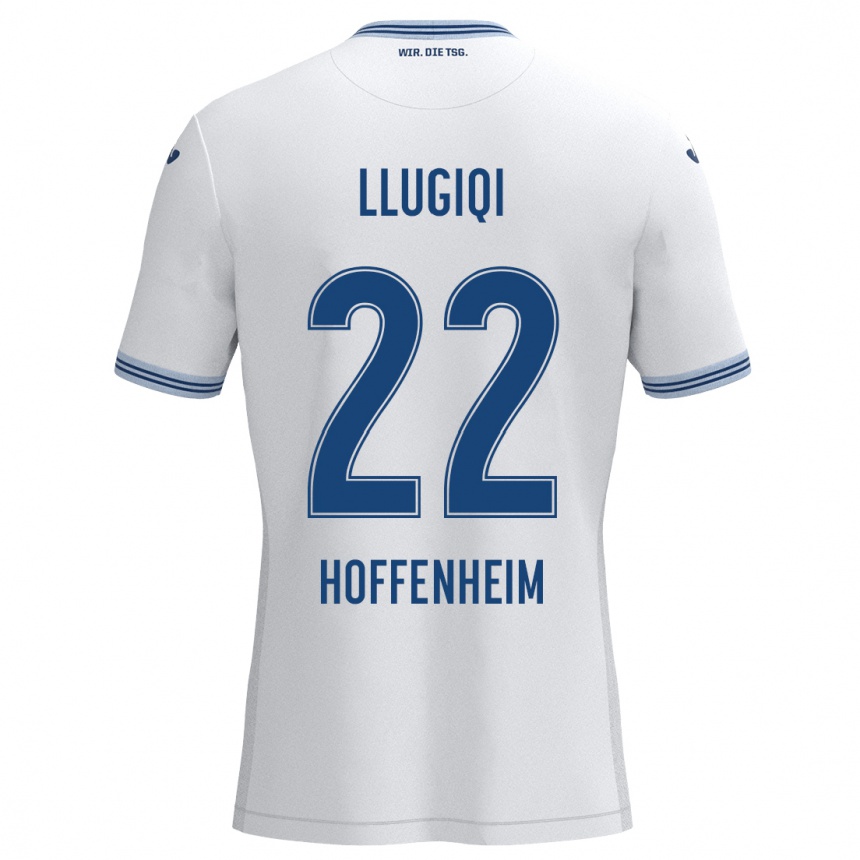 Niño Fútbol Camiseta Arian Llugiqi #22 Blanco Azul 2ª Equipación 2024/25 Argentina