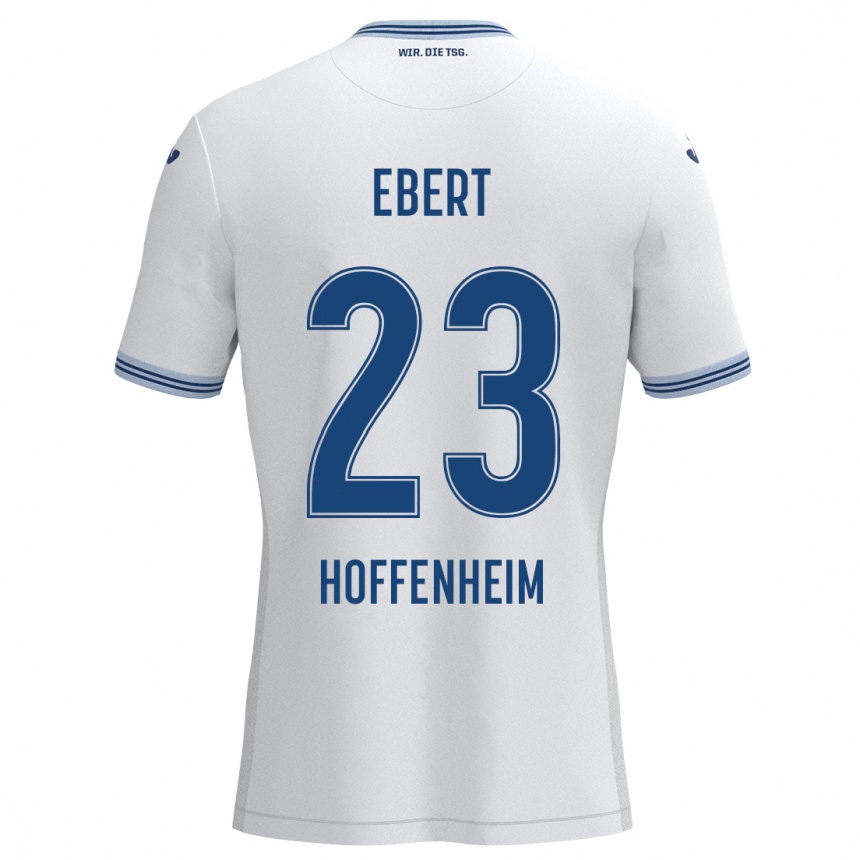 Niño Fútbol Camiseta Darijo Ebert #23 Blanco Azul 2ª Equipación 2024/25 Argentina