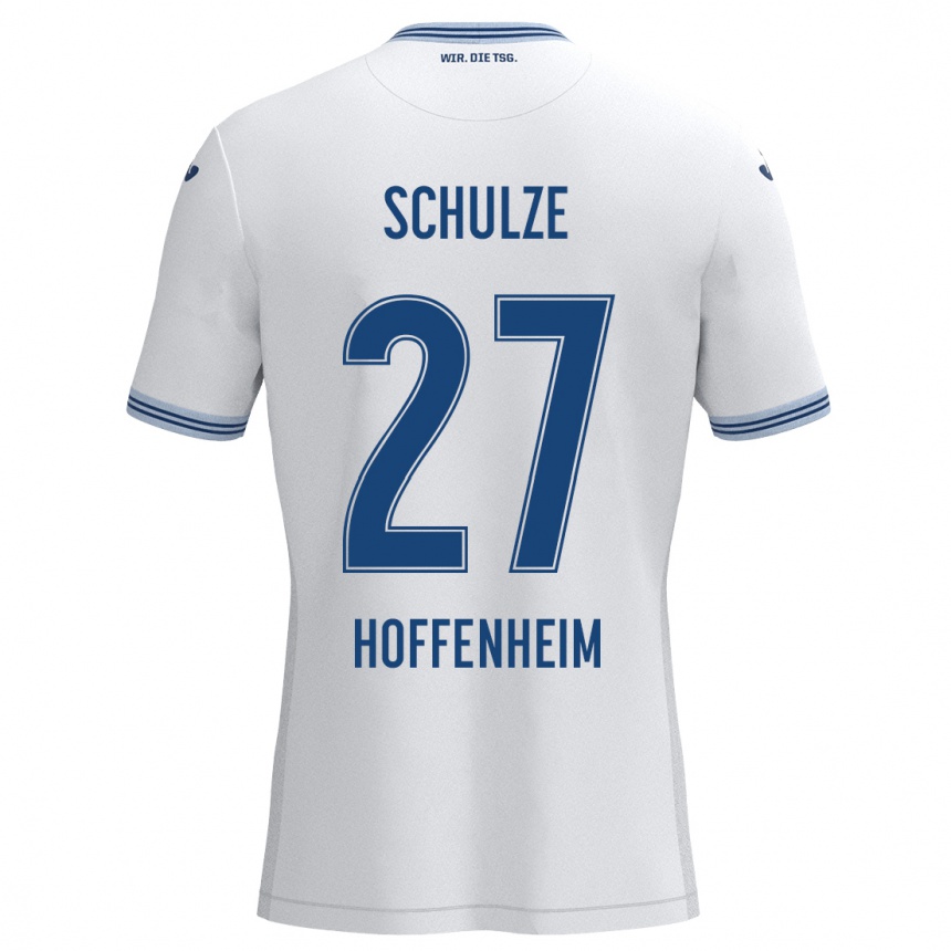 Niño Fútbol Camiseta Louis Schulze #27 Blanco Azul 2ª Equipación 2024/25 Argentina