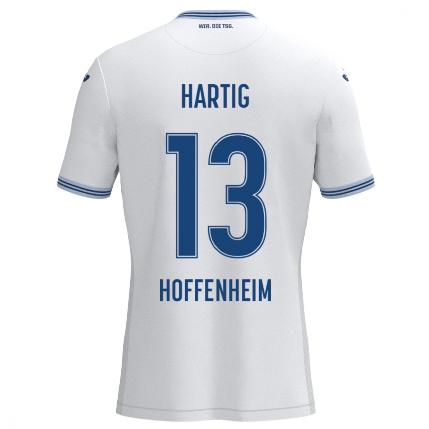 Niño Fútbol Camiseta Isabella Hartig #13 Blanco Azul 2ª Equipación 2024/25 Argentina