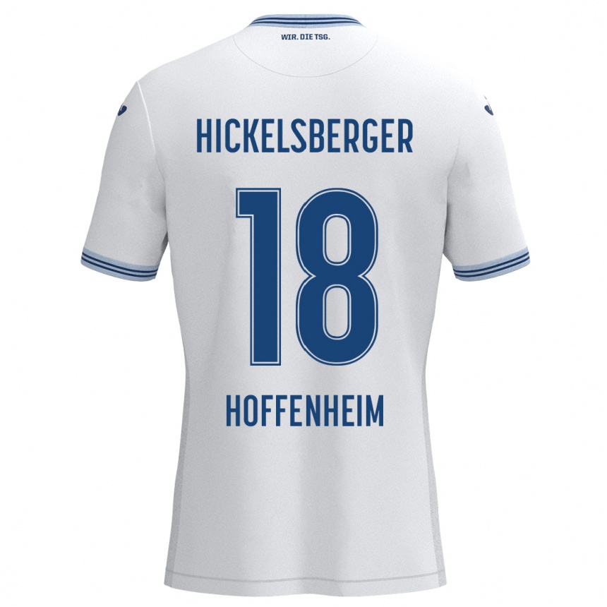 Niño Fútbol Camiseta Julia Hickelsberger #18 Blanco Azul 2ª Equipación 2024/25 Argentina