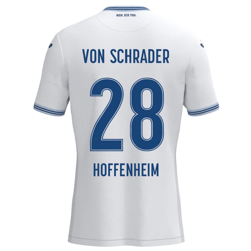 Niño Fútbol Camiseta Lina Von Schrader #28 Blanco Azul 2ª Equipación 2024/25 Argentina