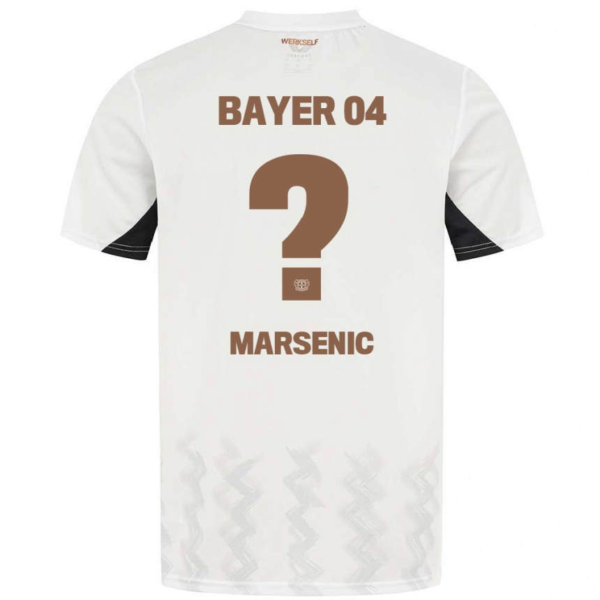 Niño Fútbol Camiseta Matija Marsenic #0 Blanco Negro 2ª Equipación 2024/25 Argentina