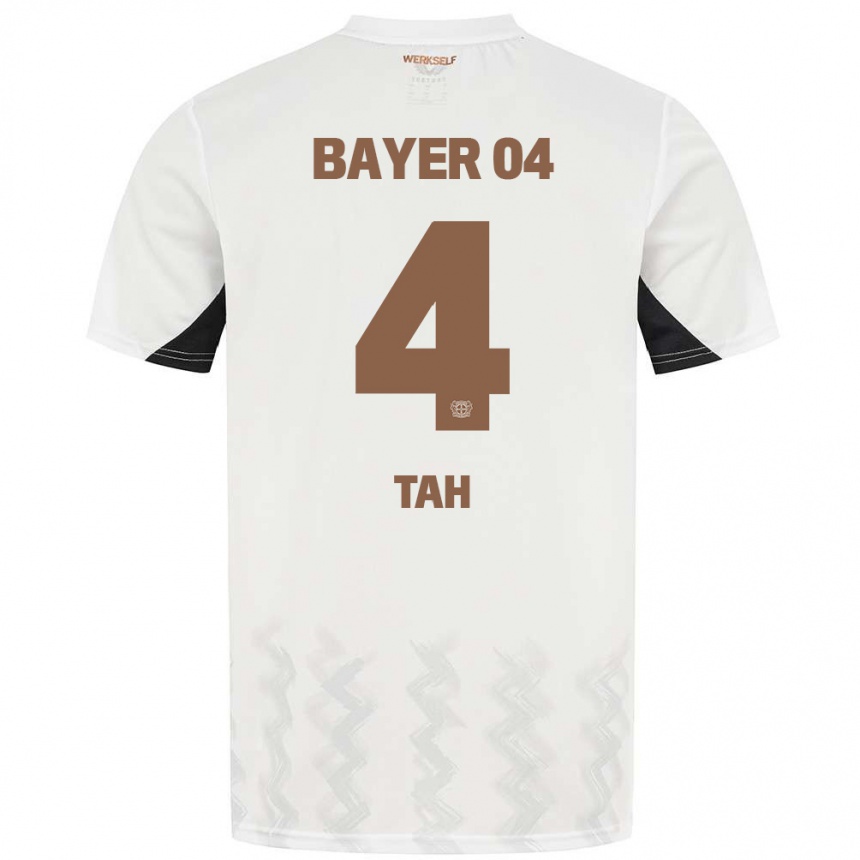 Niño Fútbol Camiseta Jonathan Tah #4 Blanco Negro 2ª Equipación 2024/25 Argentina