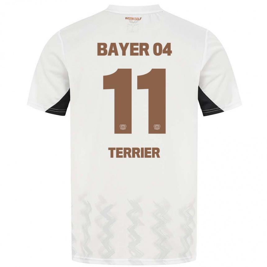 Niño Fútbol Camiseta Martin Terrier #11 Blanco Negro 2ª Equipación 2024/25 Argentina