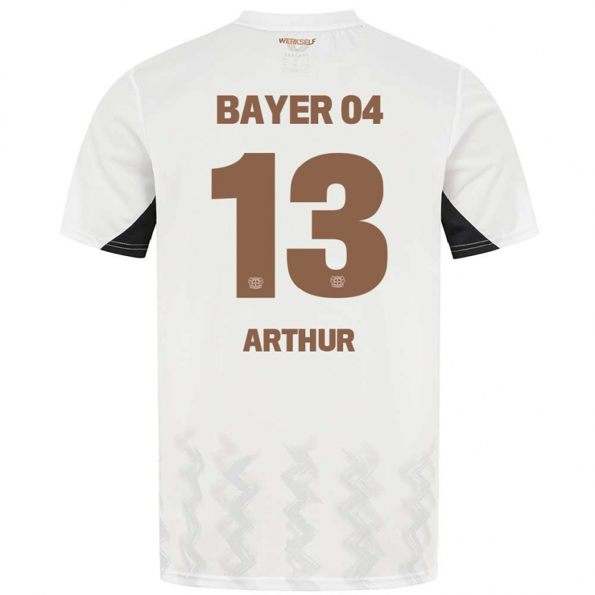 Niño Fútbol Camiseta Arthur #13 Blanco Negro 2ª Equipación 2024/25 Argentina