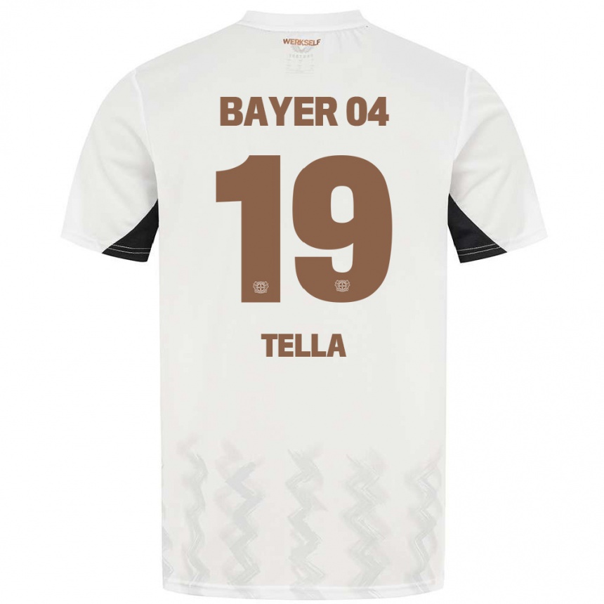 Niño Fútbol Camiseta Nathan Tella #19 Blanco Negro 2ª Equipación 2024/25 Argentina