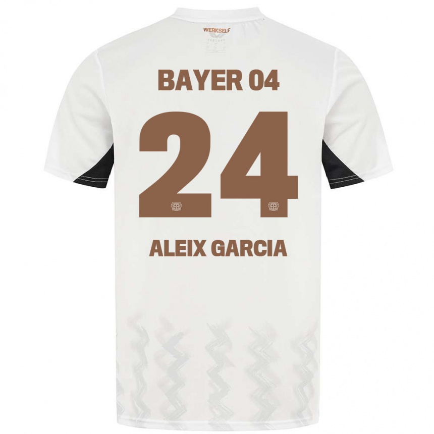 Niño Fútbol Camiseta Aleix García #24 Blanco Negro 2ª Equipación 2024/25 Argentina