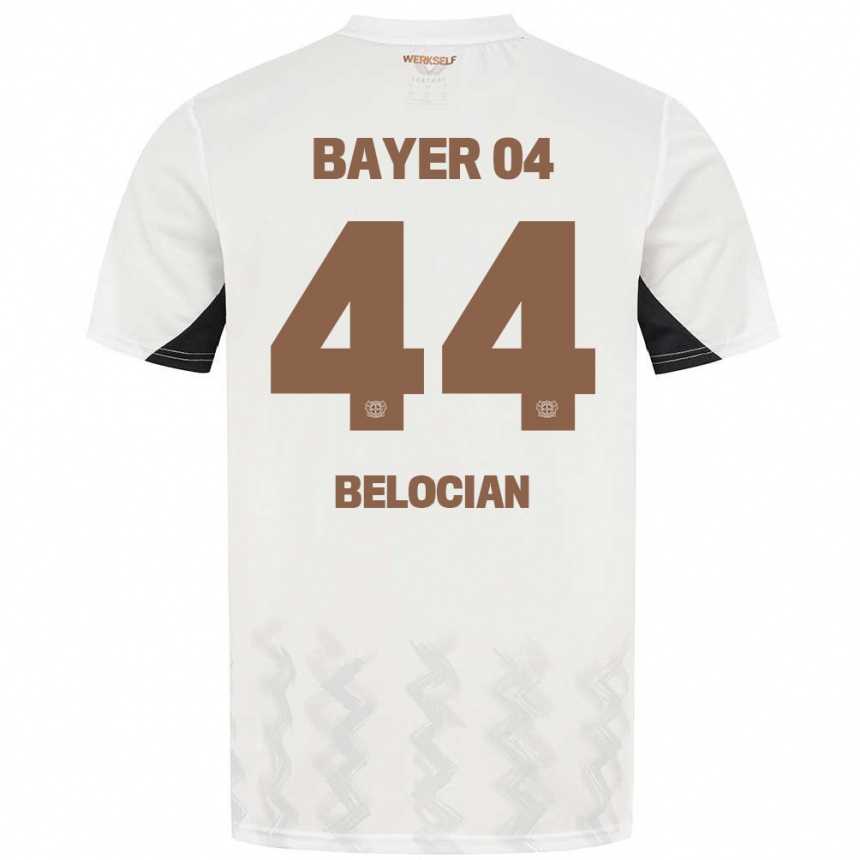 Niño Fútbol Camiseta Jeanuël Belocian #44 Blanco Negro 2ª Equipación 2024/25 Argentina