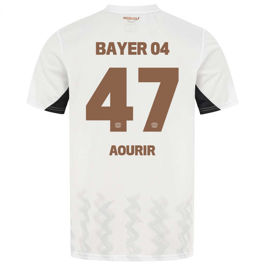 Niño Fútbol Camiseta Ayman Aourir #47 Blanco Negro 2ª Equipación 2024/25 Argentina