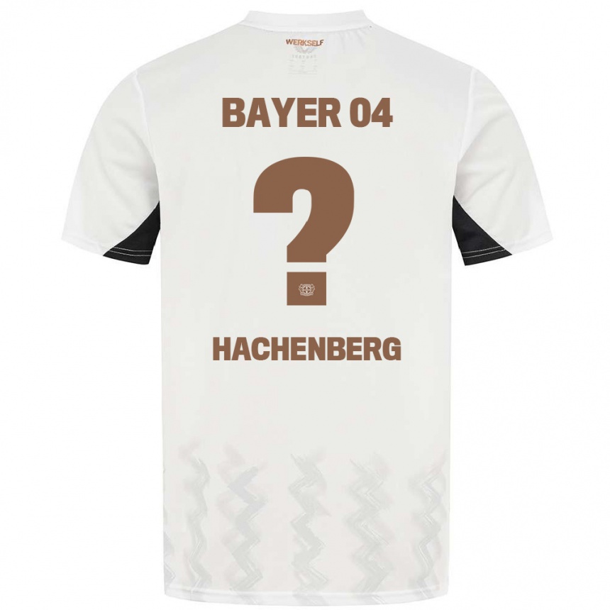 Niño Fútbol Camiseta Merlin Hachenberg #0 Blanco Negro 2ª Equipación 2024/25 Argentina