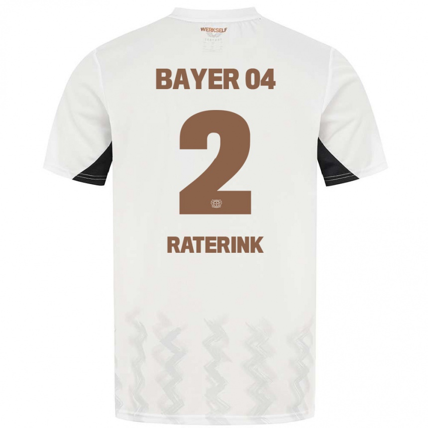 Niño Fútbol Camiseta Othniël Raterink #2 Blanco Negro 2ª Equipación 2024/25 Argentina