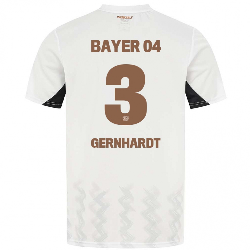 Niño Fútbol Camiseta Nils Gernhardt #3 Blanco Negro 2ª Equipación 2024/25 Argentina