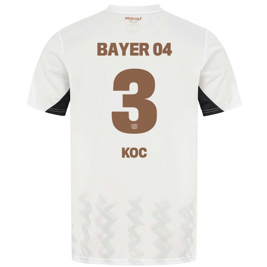 Niño Fútbol Camiseta Halil Koc #3 Blanco Negro 2ª Equipación 2024/25 Argentina