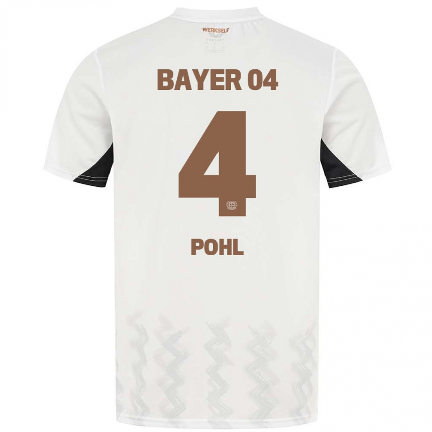 Niño Fútbol Camiseta Ferdinand Pohl #4 Blanco Negro 2ª Equipación 2024/25 Argentina