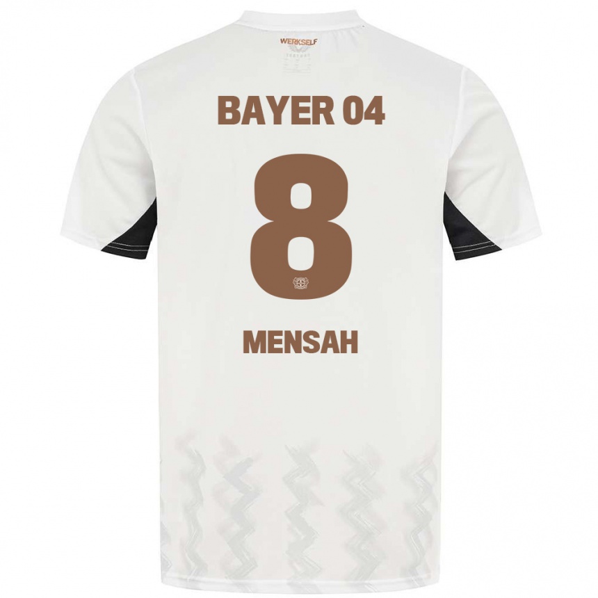 Niño Fútbol Camiseta Naba Mensah #8 Blanco Negro 2ª Equipación 2024/25 Argentina