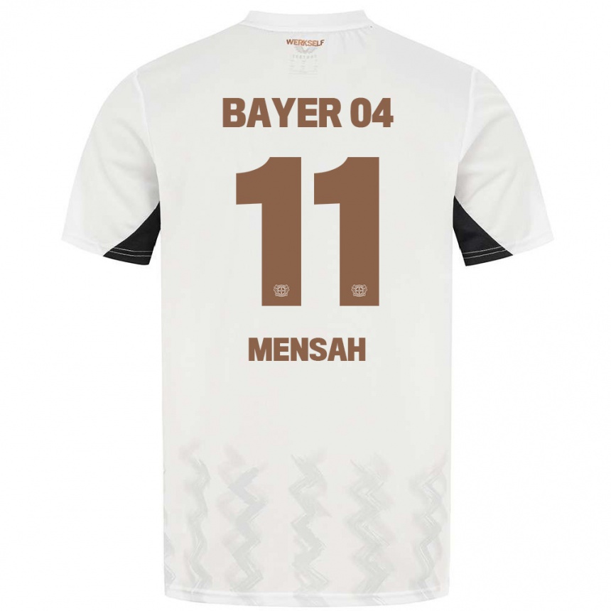 Niño Fútbol Camiseta Jeremiah Mensah #11 Blanco Negro 2ª Equipación 2024/25 Argentina