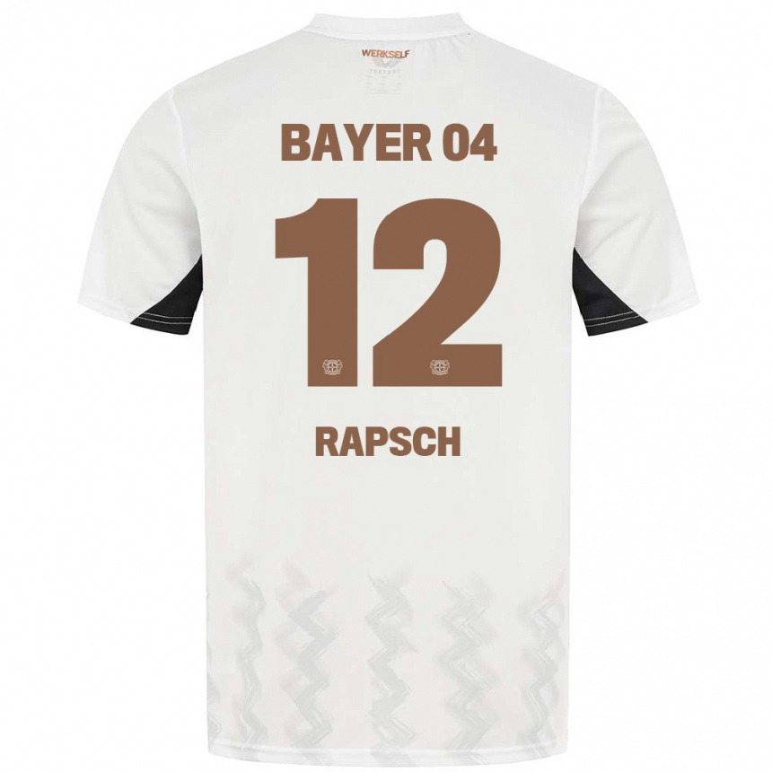 Niño Fútbol Camiseta Simeon Rapsch #12 Blanco Negro 2ª Equipación 2024/25 Argentina