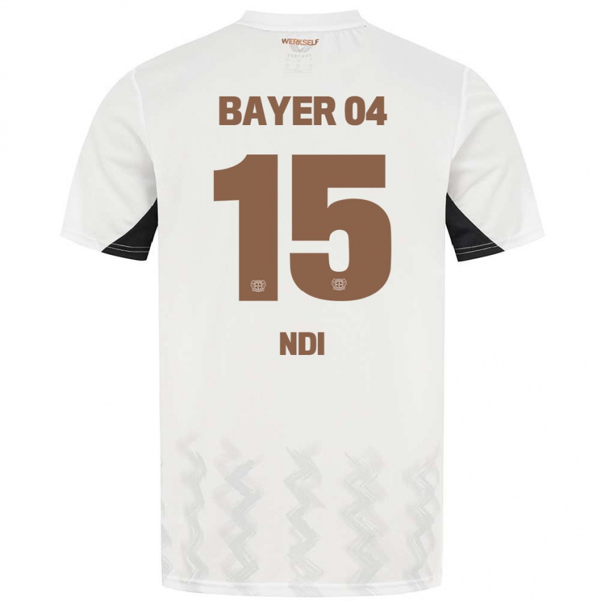 Niño Fútbol Camiseta Bradley Ndi #15 Blanco Negro 2ª Equipación 2024/25 Argentina