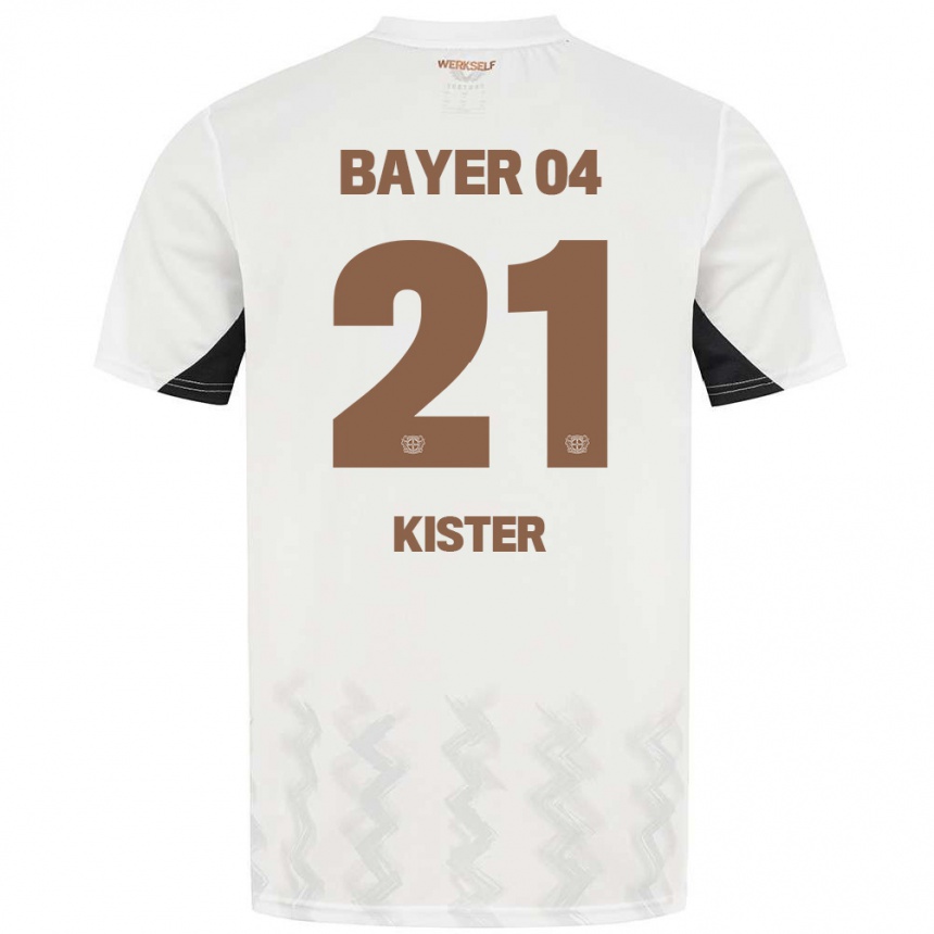 Niño Fútbol Camiseta Akim Kister #21 Blanco Negro 2ª Equipación 2024/25 Argentina