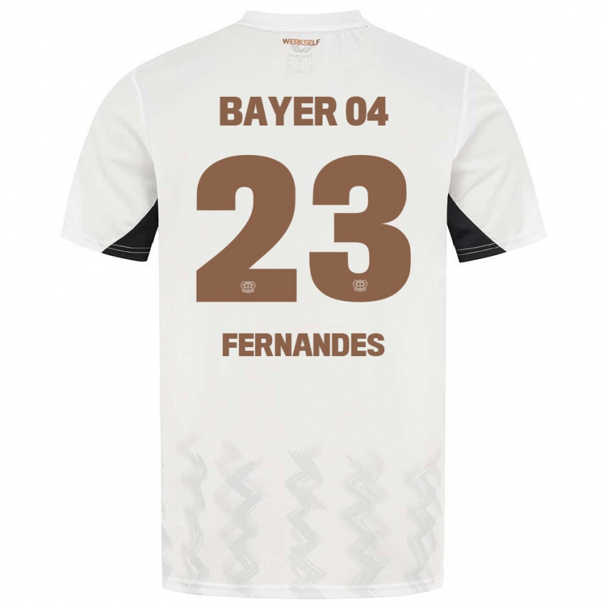 Niño Fútbol Camiseta Tyron Fernandes #23 Blanco Negro 2ª Equipación 2024/25 Argentina