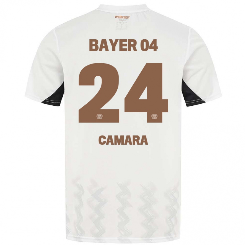 Niño Fútbol Camiseta Nourdine Camara #24 Blanco Negro 2ª Equipación 2024/25 Argentina