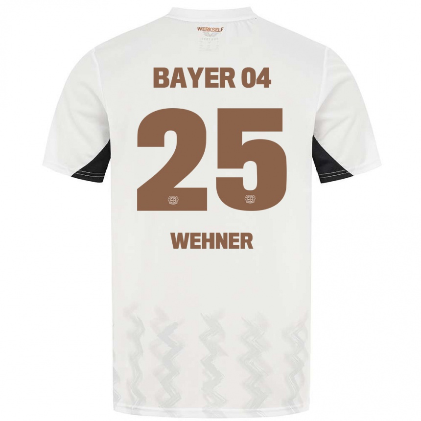 Niño Fútbol Camiseta Luca Wehner #25 Blanco Negro 2ª Equipación 2024/25 Argentina