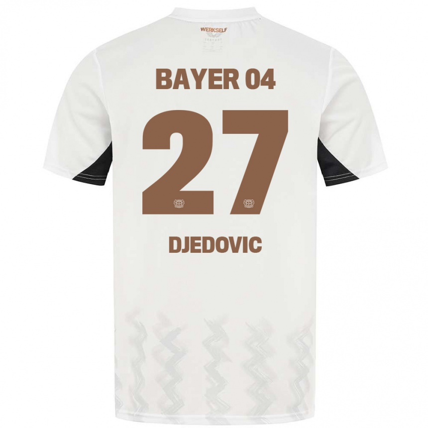 Niño Fútbol Camiseta Seldin Djedovic #27 Blanco Negro 2ª Equipación 2024/25 Argentina