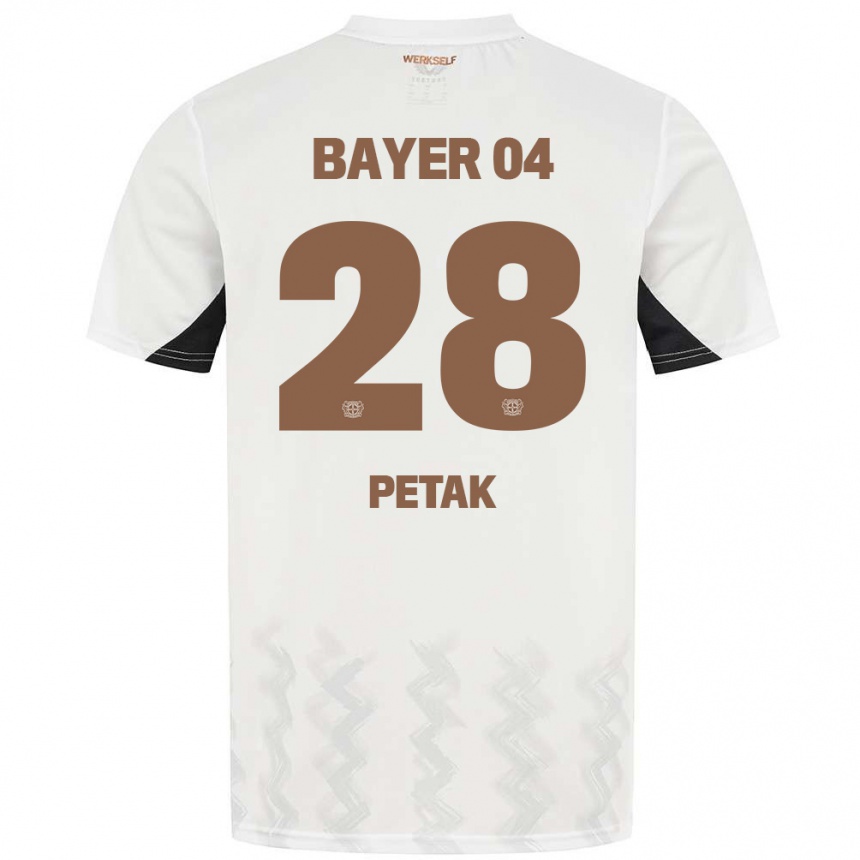 Niño Fútbol Camiseta Raoul Petak #28 Blanco Negro 2ª Equipación 2024/25 Argentina