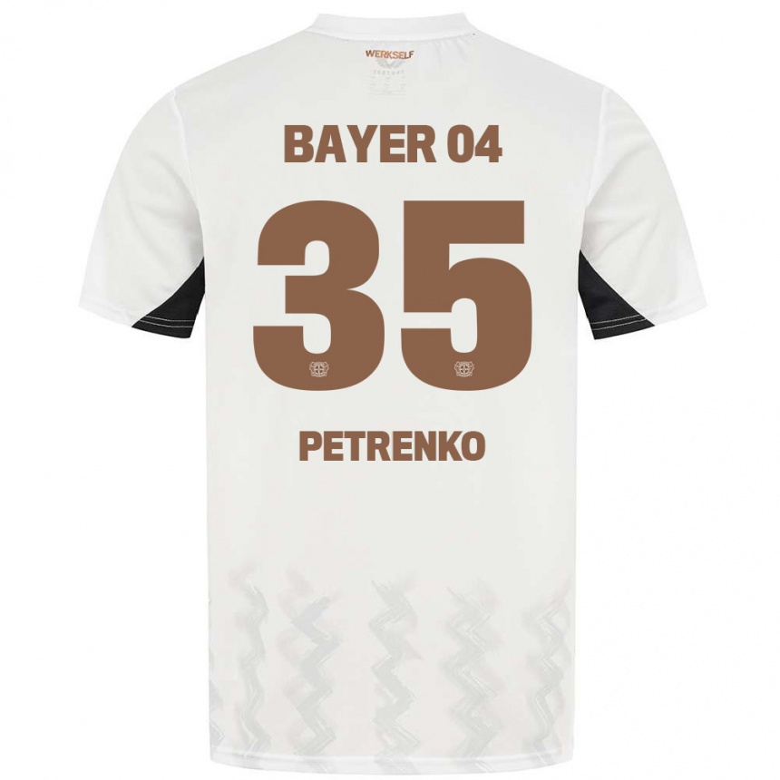 Niño Fútbol Camiseta Oleksandr Petrenko #35 Blanco Negro 2ª Equipación 2024/25 Argentina