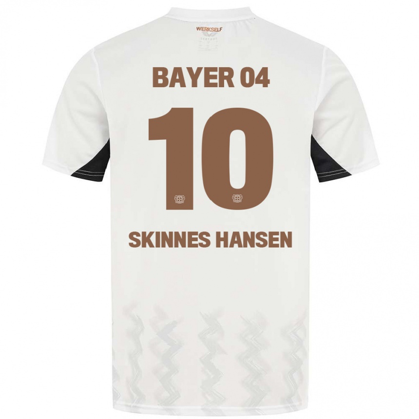 Niño Fútbol Camiseta Synne Skinnes Hansen #10 Blanco Negro 2ª Equipación 2024/25 Argentina