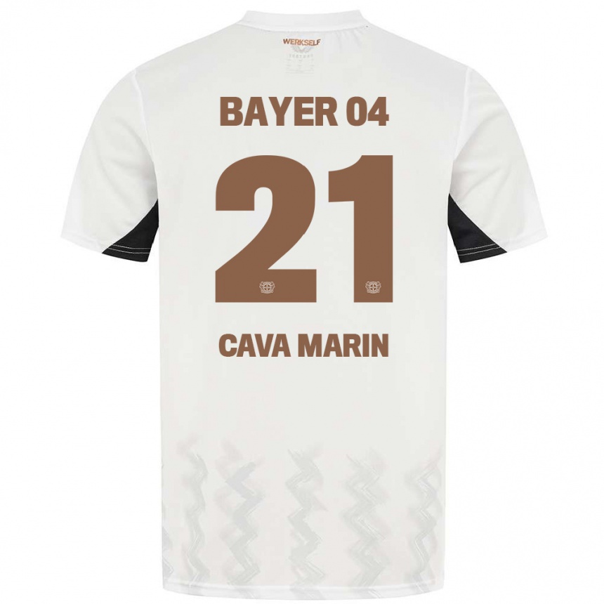 Niño Fútbol Camiseta Sofia Cava Marin #21 Blanco Negro 2ª Equipación 2024/25 Argentina