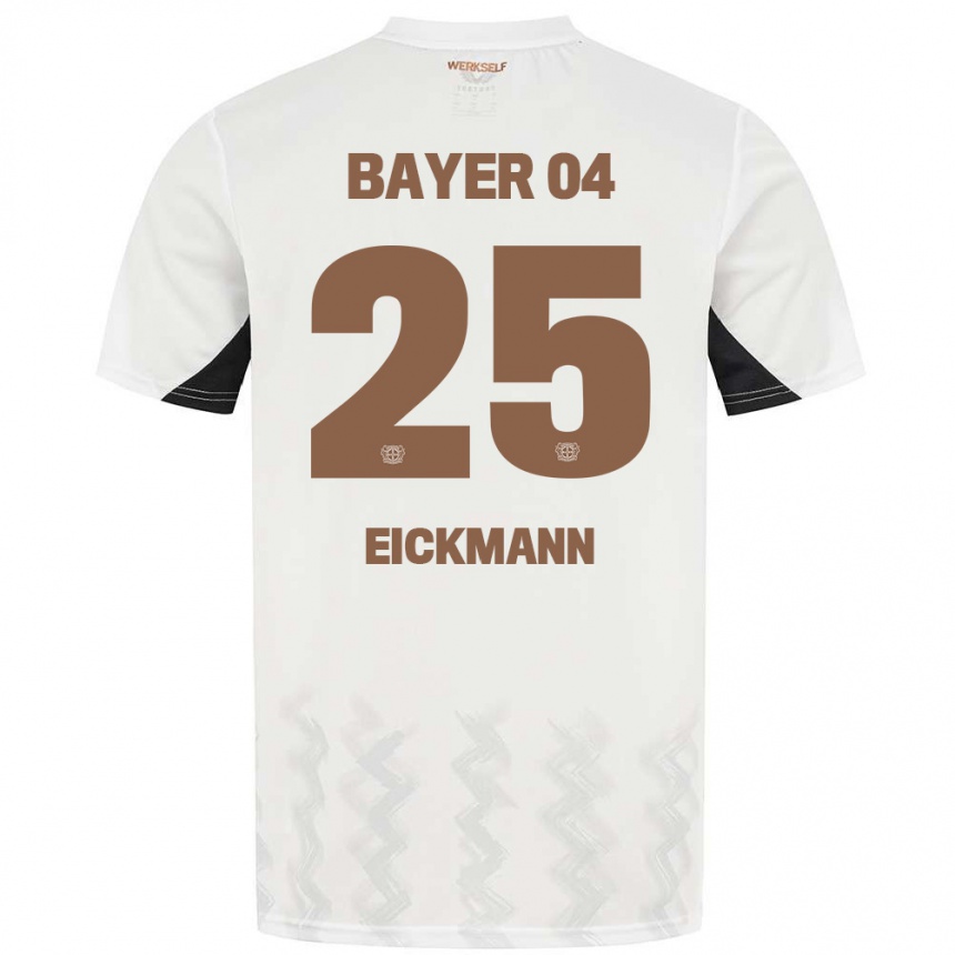 Niño Fútbol Camiseta Mia Eickmann #25 Blanco Negro 2ª Equipación 2024/25 Argentina