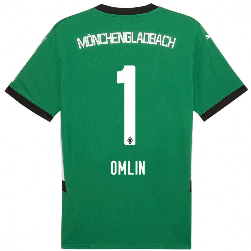 Niño Fútbol Camiseta Jonas Omlin #1 Verde Blanco 2ª Equipación 2024/25 Argentina