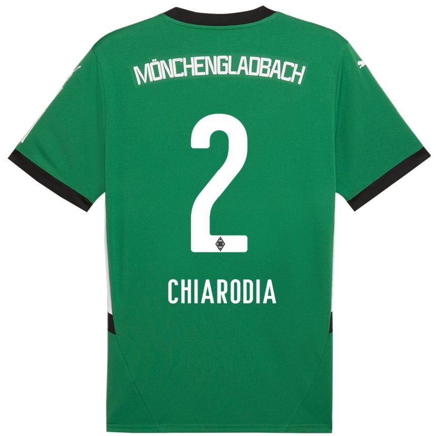 Niño Fútbol Camiseta Fabio Chiarodia #2 Verde Blanco 2ª Equipación 2024/25 Argentina